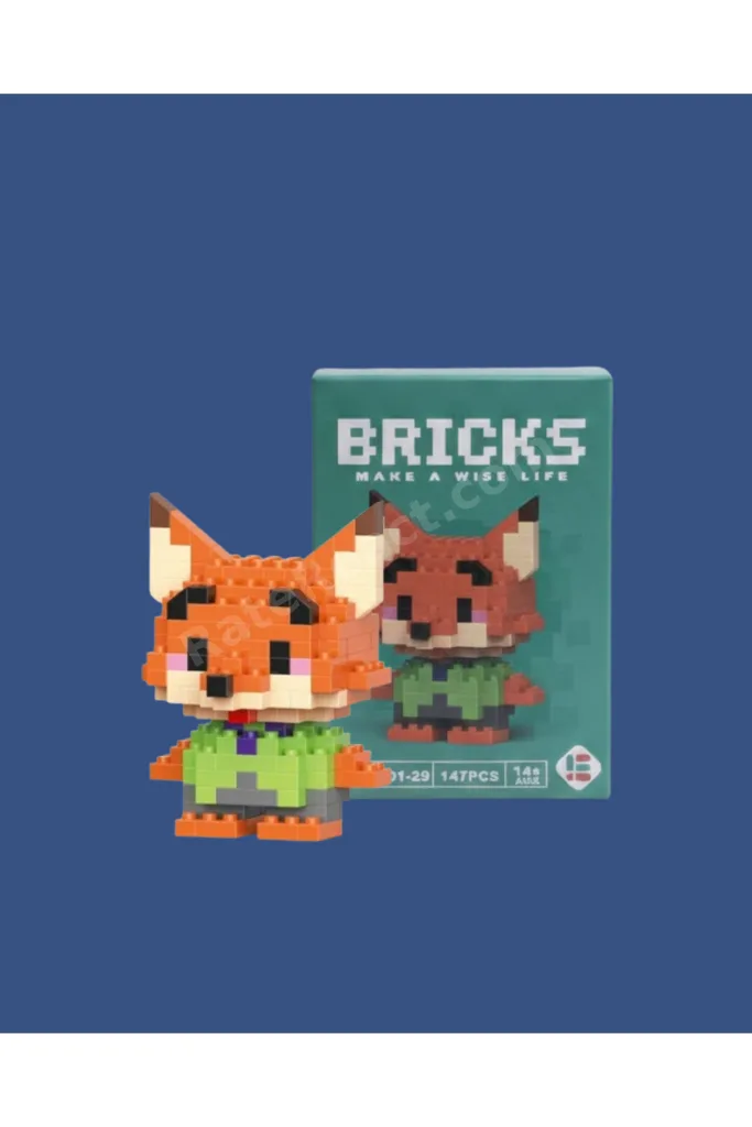 Judy & Nick İkili Nano Block Set | Mini Lego Figür | Zootopia | 164+ Parça | Koleksiyonluk