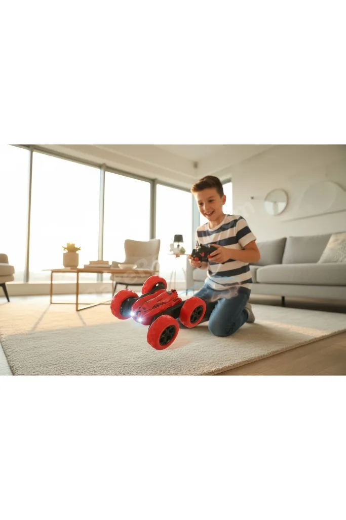 Uzaktan Kumandalı Akrobat Araba - 360 Derece Dönen Takla Atan Işıklı Stunt Car