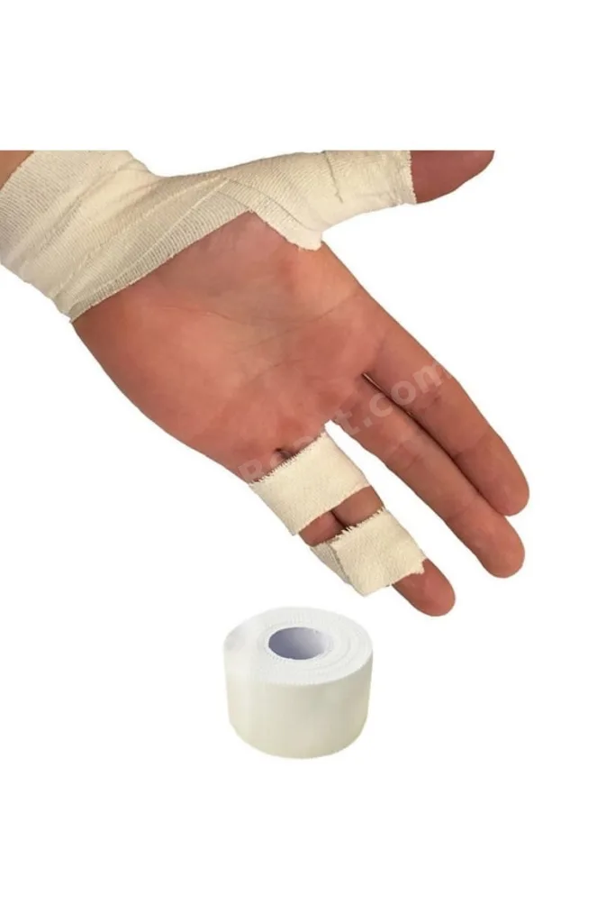 Rijit Fiksasyon Yapışkanlı Sporcu Bandajı 3.8cm X 10 Metre Beyaz Sporcu Destek Bandı