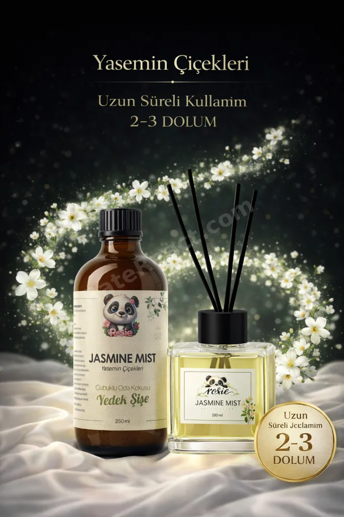 Yasemin Çiçekleri Çubuklu Oda Kokusu 250 ml Refil ve 100 ml Difüzör Şişe