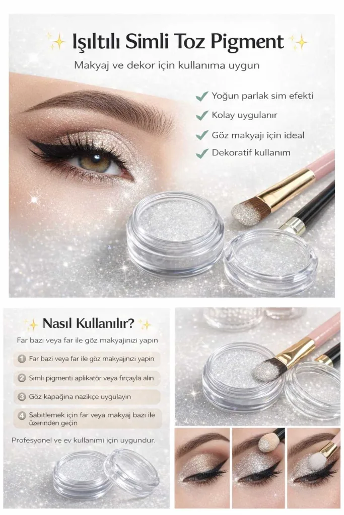 Glitter Sim Göz Farı Yüz ve Vücut Parıltısı Glitter Sim Far 1728/257
