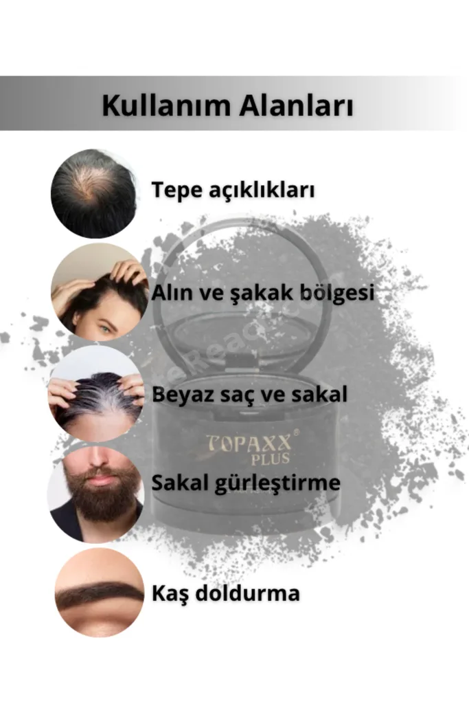 Koyu Kahverengi/Dark Brown Suya Dayanıklı Saç Dolgunlaştırıcı Seyrek Kapatıcı Saç Pudrası 4gr