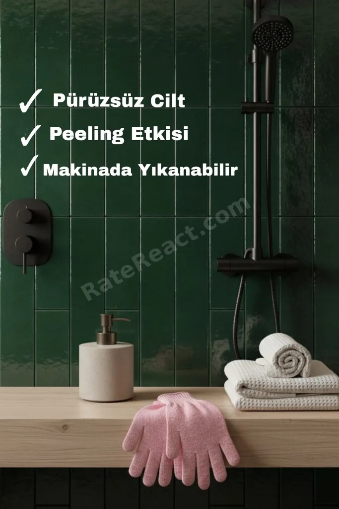 2’li Banyo Kese Peeling Eldiven Seti Pembe
