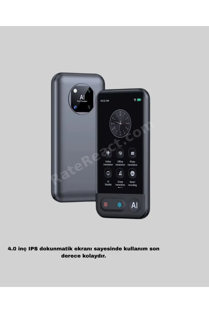 Taşınabilir Akıllı Sesli Çeviri Cihazı – 139 Dil Desteği, Dokunmatik Ekran