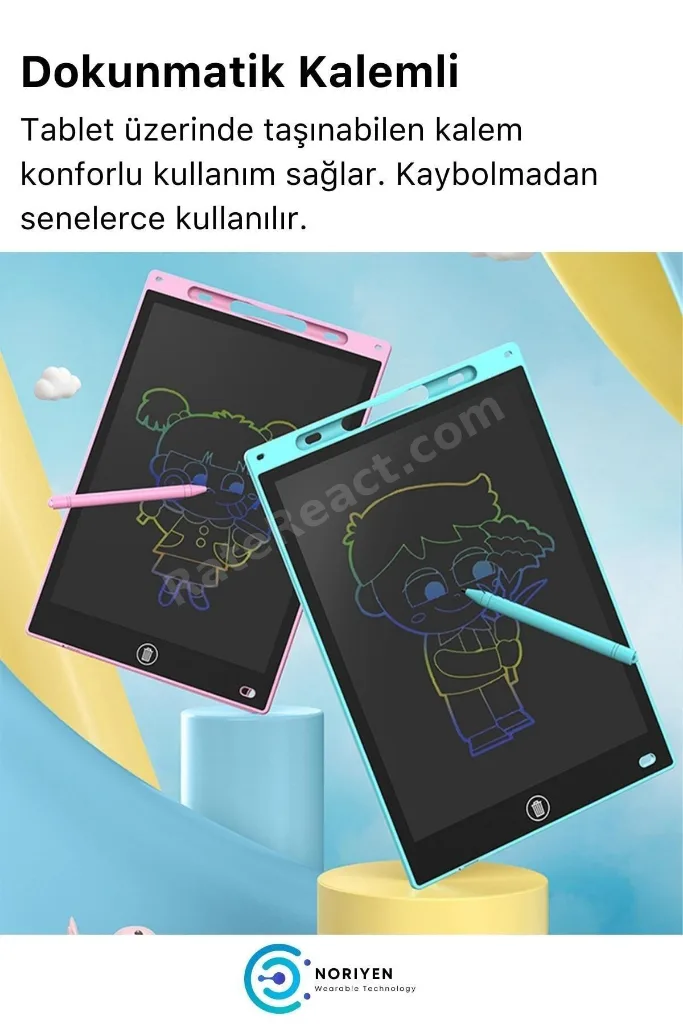 Lcd Ekranlı Kalemli Dijital Çizim Tableti Yazı Tahtası Boyama Resim İçin Akıllı Çocuk Tablet 8,5 Inç