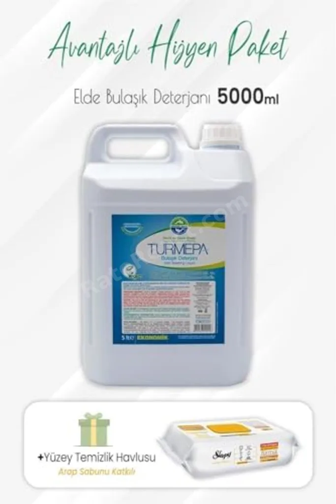 TTKTEKNOLOJİ Elde Yıkama Bulaşık Deterjanı 5 lt ve Arap Sabunlu Yüzey Temizlik 100' lü TTKTEKNOLOJİ