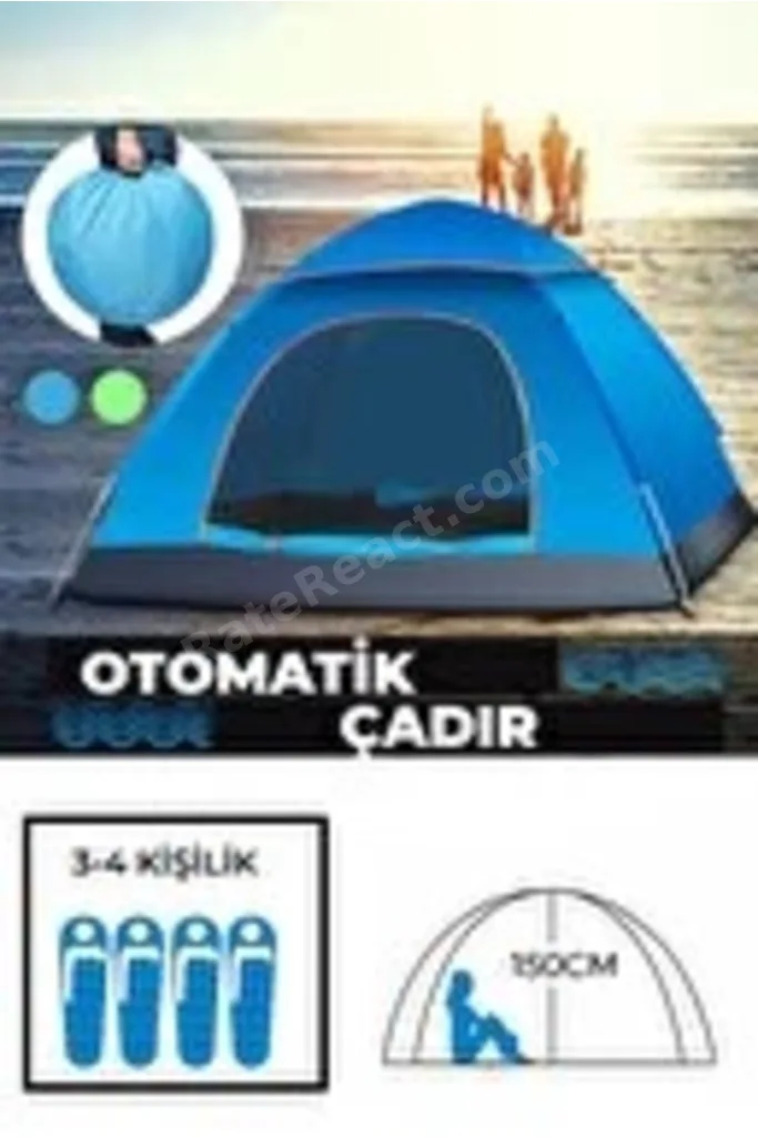 Otomatik Havada Açılan Su Geçirmez Çadır 4 Kişilik