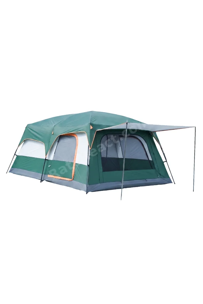 10 KİŞİLİK 2 ODALI TENTELİ KAMP ÇADIRI 430X305X200 (YEŞİL)
