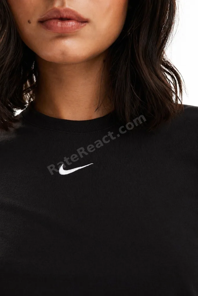 Chill Knit Crop Womens Slim Fit T-shirt Kadın Kısa Dar Kesim Tişört Siyah