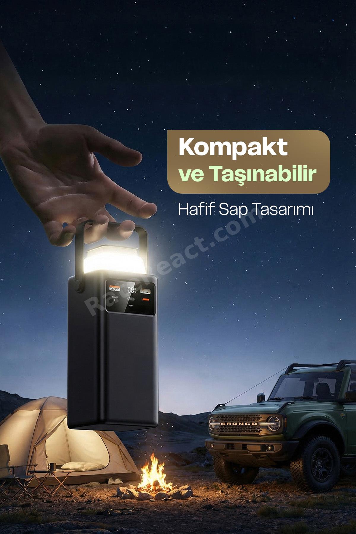 Hızlı Şarjlı Powerbank 30000mAh 22.5W Dahili Kablolu 2x USB Outdoor Taşınabilir