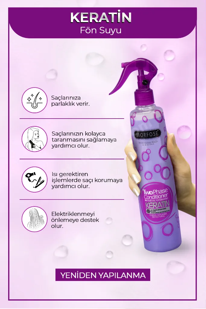 Keratin Boyalı Saçlar İçin Fön Suyu 400 ml