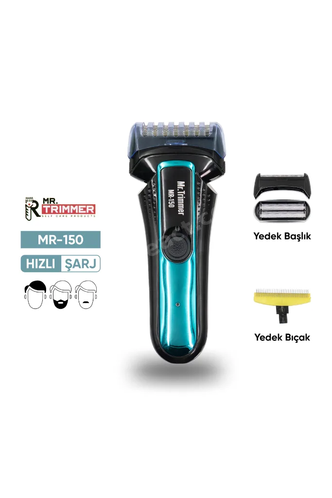 Şarjlı Yedek Başlıklı Sakal Tıraş Makinesi Erkek Kişisel Bakım MR-150