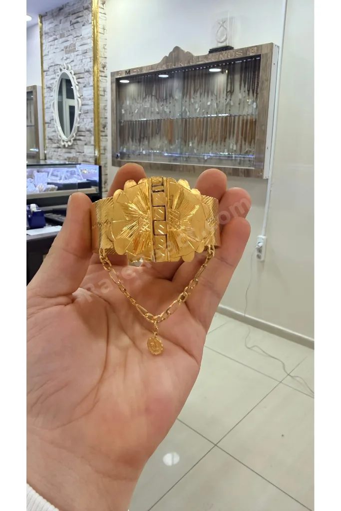 70 Gram Gümüş Altın Kaplama Diyarbakır Hasırı Bilezik