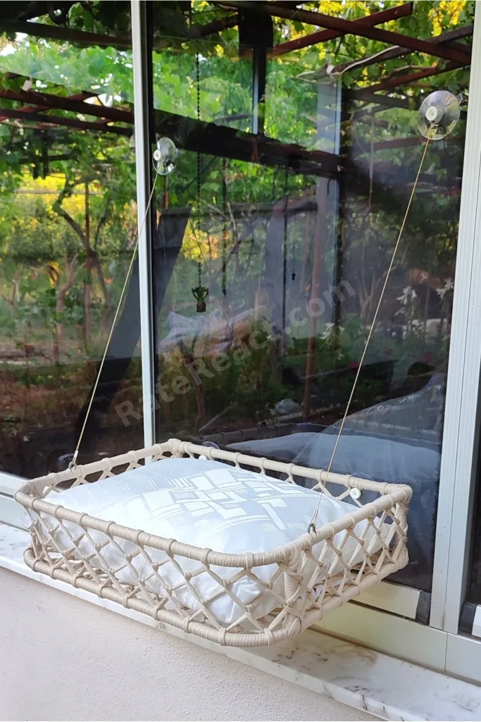 Kedi Köpek Cam Yatağı Vantuzlu Hamak El İşçiliği
