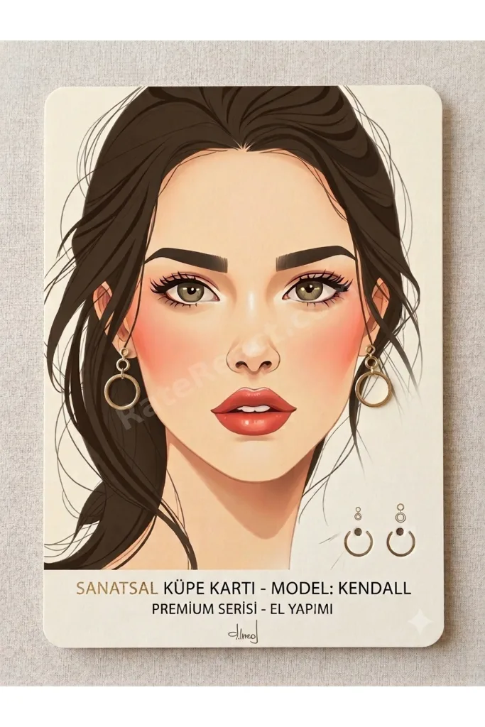 15 adet küpe kartı ( işletme ismi yada özel isim yazılabilir)