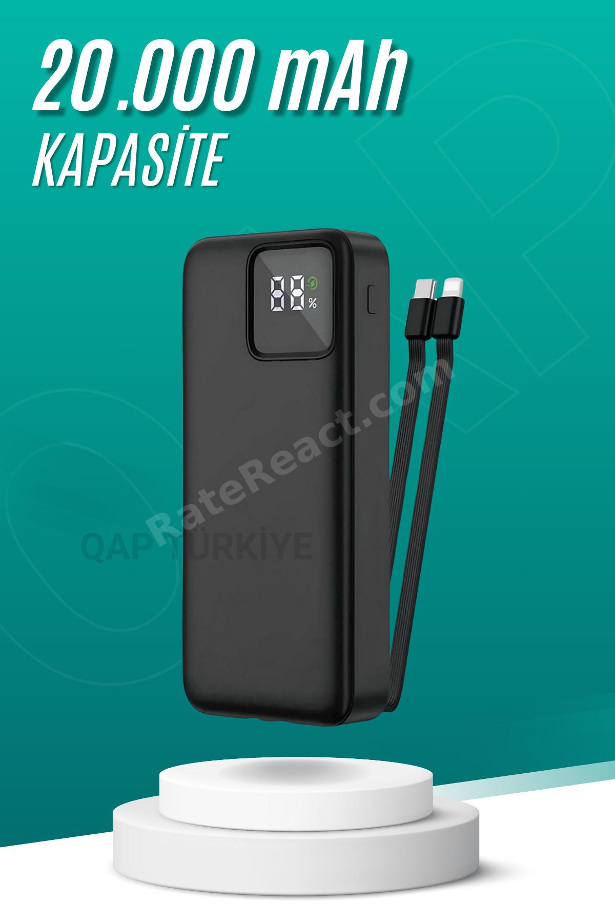 20000 Mah 22.2 Turbo Süper Hızlı Powerbank Kablolu Taşınabilir Şarj Iphone Şarj 20 Bin Mah