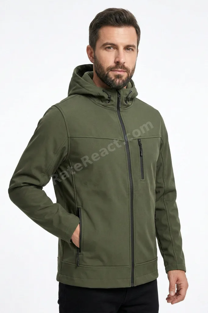 Erkek Mont İçi Polarlı Softshell Mont Su ve Rüzğar Geçirmez Kapüşonlu Spor Mont