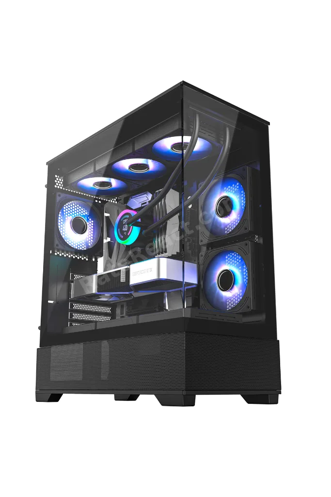CF925 Tamperli Cam Gaming Oyuncu Kasası Siyah - 3 RGB Fanlı, Kumandalı, ITX/M-ATX/ATX/E-ATX Uyumlu