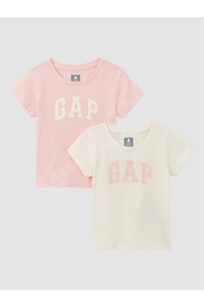 Kız Bebek Pembe Logo 2'li T-Shirt Seti