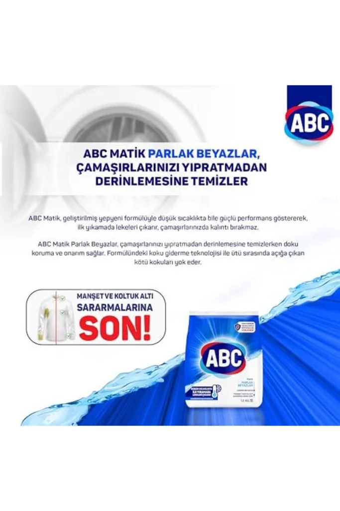 TTKTEKNOLOJİ ABC DETERJAN Matik Parlak Beyazlar 1,5 kg TTKTEKNOLOJİ 2026 395519