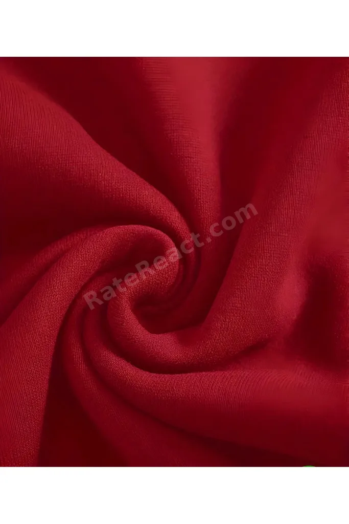 Kırmızı Dik Yaka Yarım Fermuarlı Düz Kazak Sweatshirt