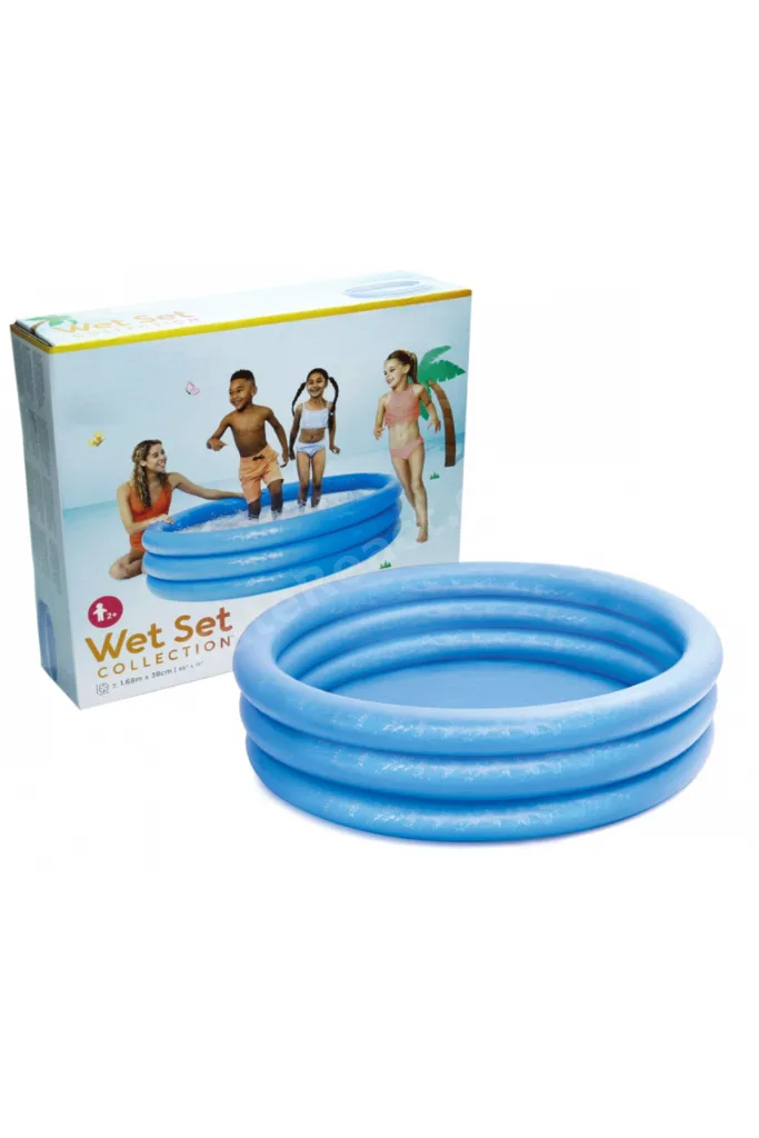 Kristal Mavi 3 Boğumlu Büyük Boy Çocuk Şişme Havuz 168x38 cm 581 Litre Su Kapasiteli