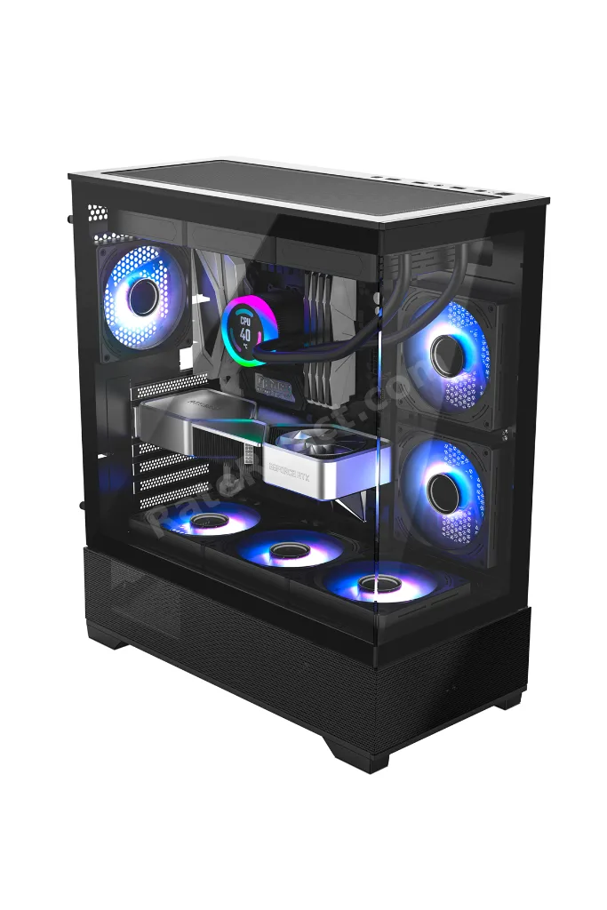 CF925 Tamperli Cam Gaming Oyuncu Kasası Siyah - 3 RGB Fanlı, Kumandalı, ITX/M-ATX/ATX/E-ATX Uyumlu