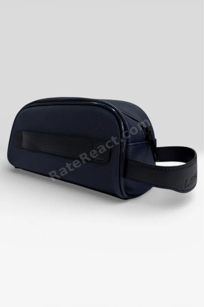 Lacivert Erkek Bakım Çantası – Suya Dayanıklı Dokulu Kumaş Seyahat Organizer Dopp Kit Tıraş ve Kozmetik Çantası 8376