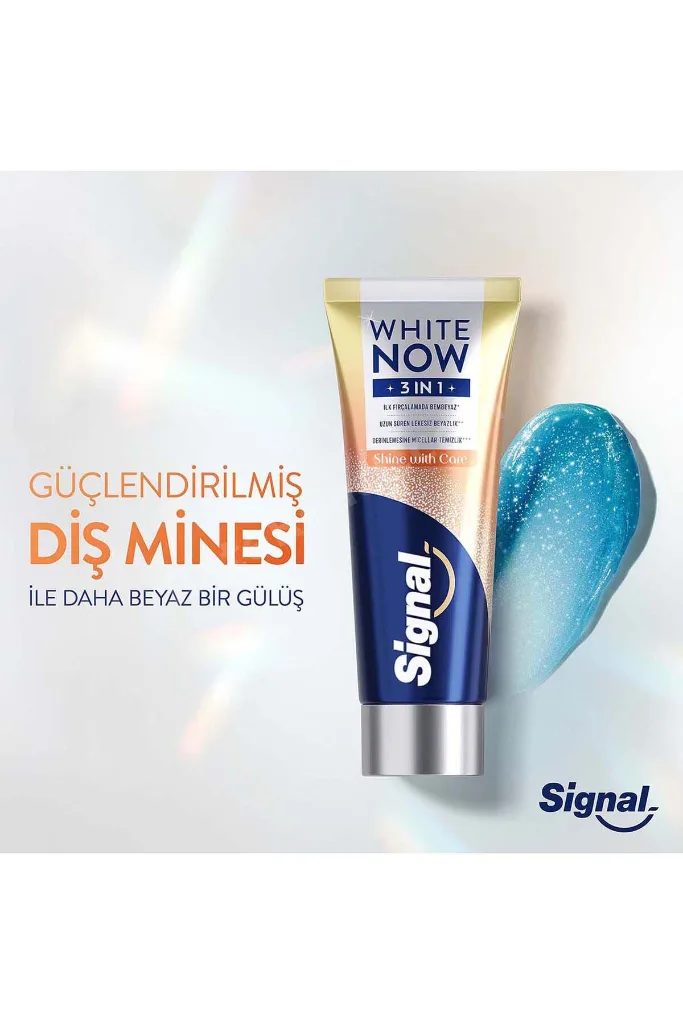 White Now Diş Macunu 3 in 1 Shine With Care 75 ml x2