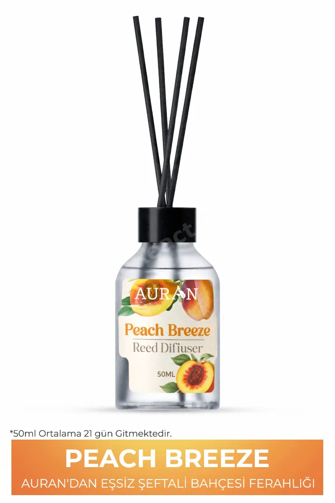 Şeftali Esintisi Çubuklu Oda Kokusu Bambu Kokusu Peach Breeze Reed Diffuser 50ml