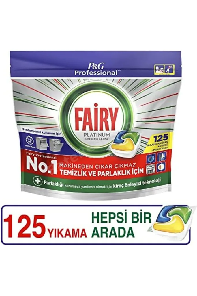 TTKTEKNOLOJİ Proffesional Platinum Limon Kokulu Bulaşık Makinesi Deterjanı Kapsül 125 Yıkama TTKTEKN