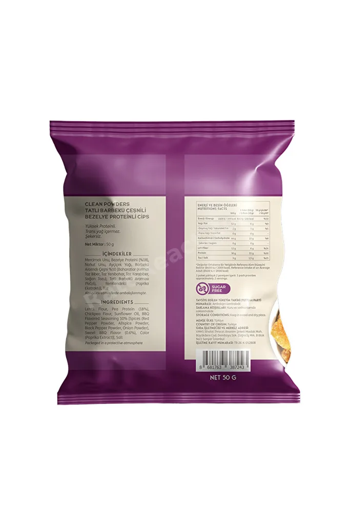 Protein Chips 50 Gr Sağlıklı Atıştırmalık Tatlı Barbekü 4 Adet