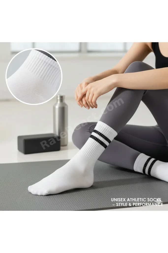 6 Çift Kolej Tenis Spor Çorap Seti Pamuklu 4 Mevsim Cool Comfort