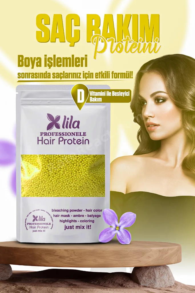 Ekstra D Vitaminli Saç Bakım Proteini Limon Kokulu - Yıpranmalara Karşı Özel Ürün 50gr