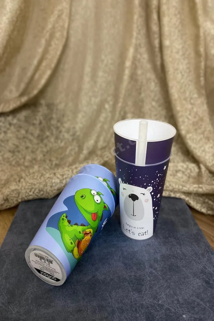 Pipetli bardak ,alıştırma bardağı, 400ML erkek ve kız 4lü set