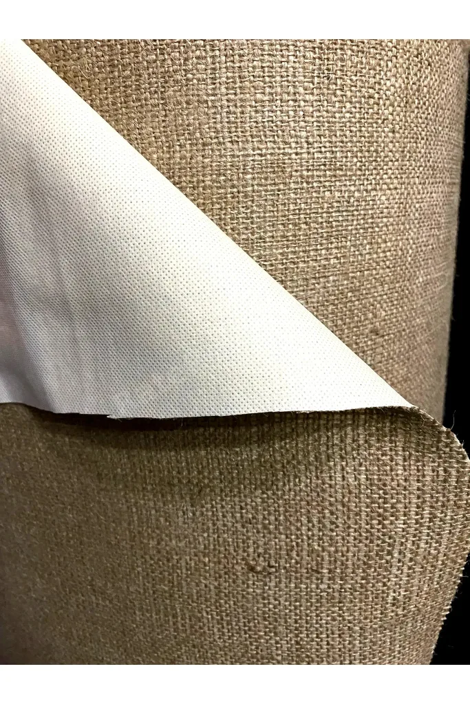 LAMİNELİ JÜT KUMAŞ 150 CM x 1 MT TELA KAPLAMA JÜT HASIR ÇUVAL KUMAŞI 10 ONS
