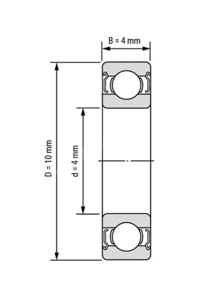 Mr104 ZZ Rulman 4 x 10 x 4 mm 5 Adet