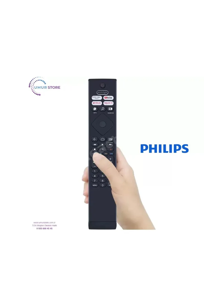 Philips İle Uyumlu 75PUS8848/12 Android Tv Kumanda-Mikrofonsuz