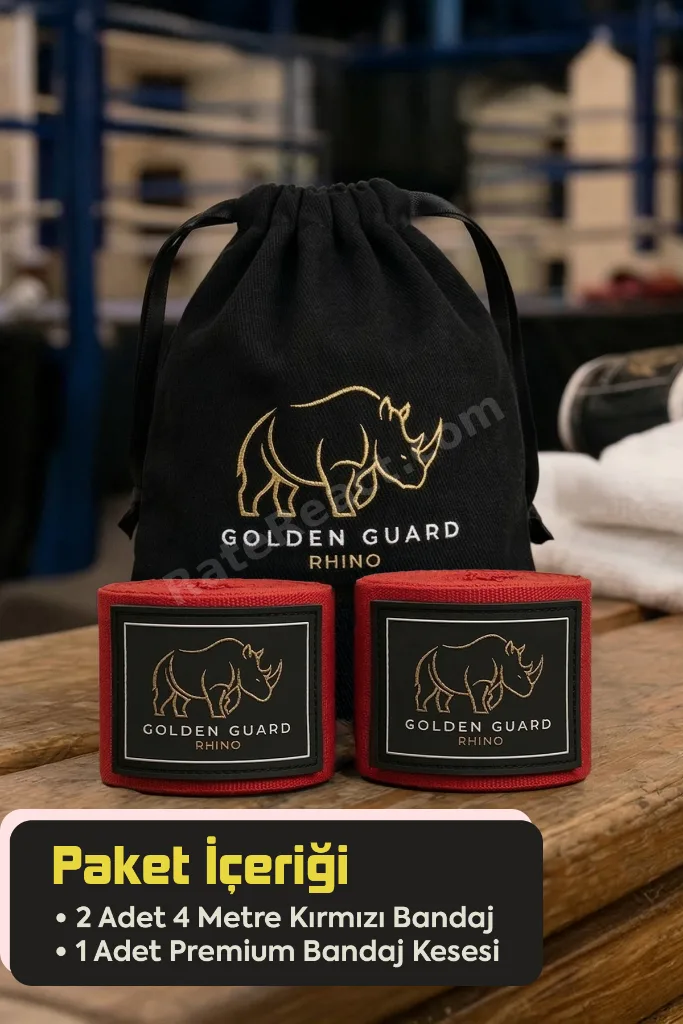 4 Metre Kırmızı Boks Kickboks Muaythai Sanda Mma El Bandajı 2 Adet (Çift) Sargı Bandajı