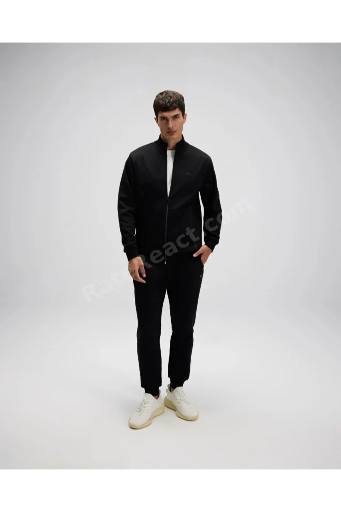 Erkek Fermuarlı Sweat EM545-BK