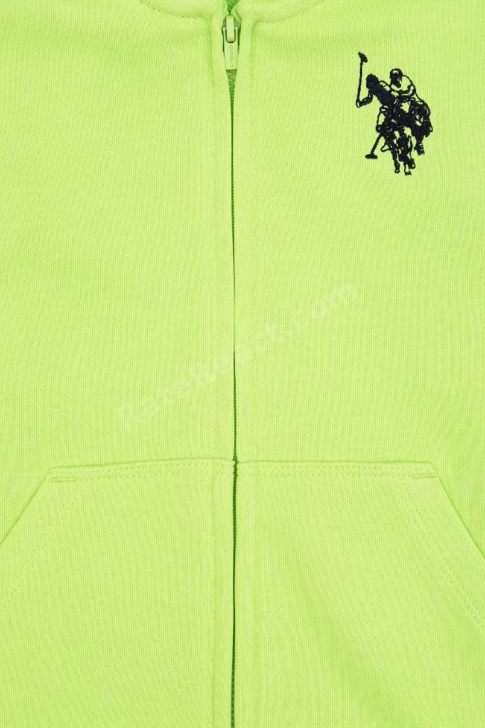 Erkek Çocuk Yeşil Fermuarlı Kapüşonlu Sweatshirt 50316706-VR020