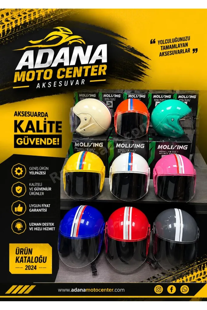 Motosiklet Yarım Kask Kırılmaz Özellikli