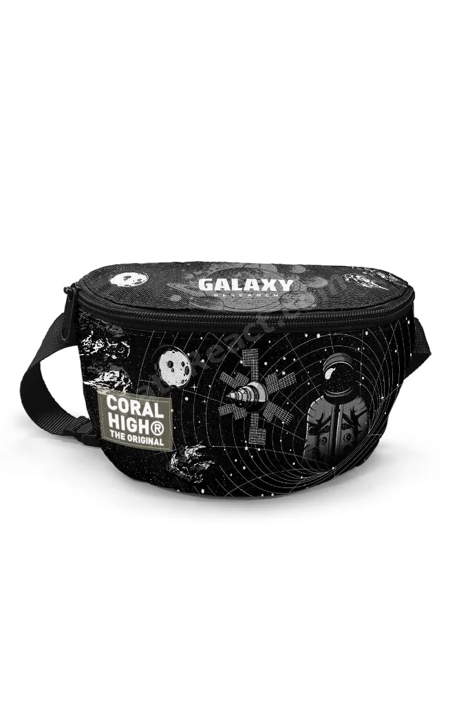 Siyah Galaxy Desenli  Bel Çantası 11552