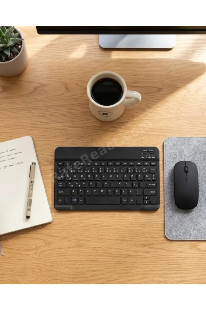 Kablosuz Klavye ve Mouse Kombosu Bluetooth Uyumlu Sessiz Set - Lisinya