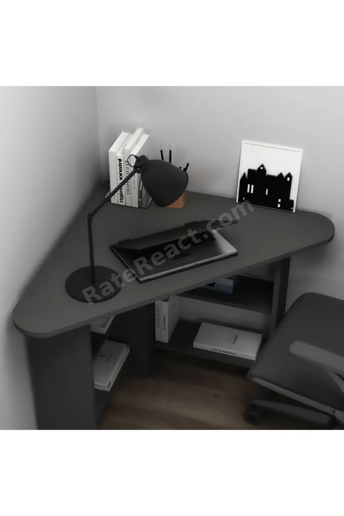 Corner Köşe Çalışma Masası Bilgisayar Masası Yer Kaplamaz Ofis Masası, Antrasit - Corner