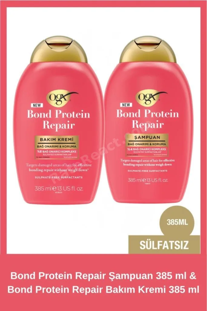 Bond Protein Repair Bağ Onarıcı Sülfatsız Şampuan 385 ml + Saç Bakım Kremi 385 ml
