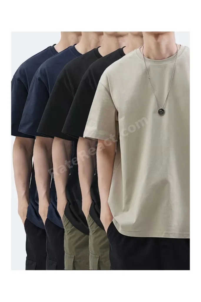 5 Lİ AVANTAJLI SET OVERSIZE BÜYÜK BEDEN ERKEK TİŞÖRT / T-SHIRT