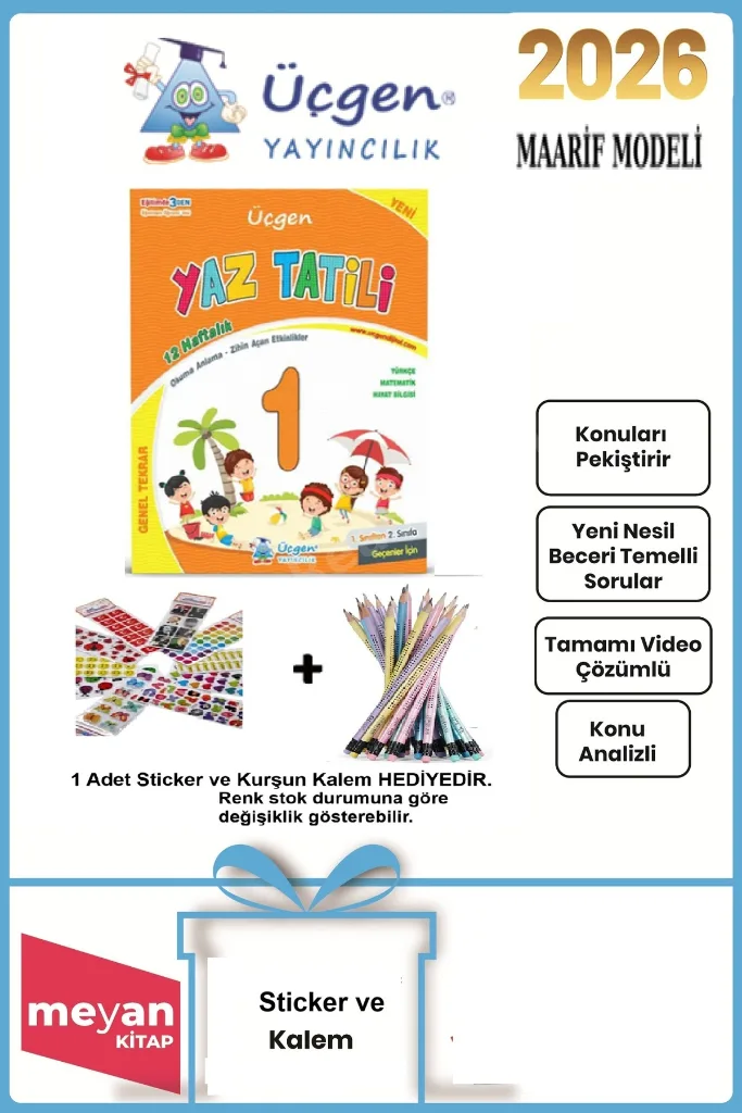 Üçgen 1.Sınıf Yaz Tatil Kitabı...HEDİYELİ