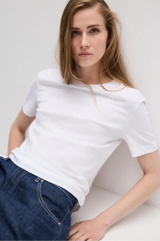 Basic bisiklet yaka t-shirt