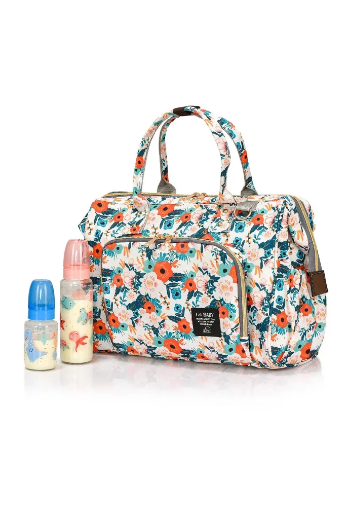 Baggage Bag Flowers Omuz Askılı Anne Bebek Bakım Çantası